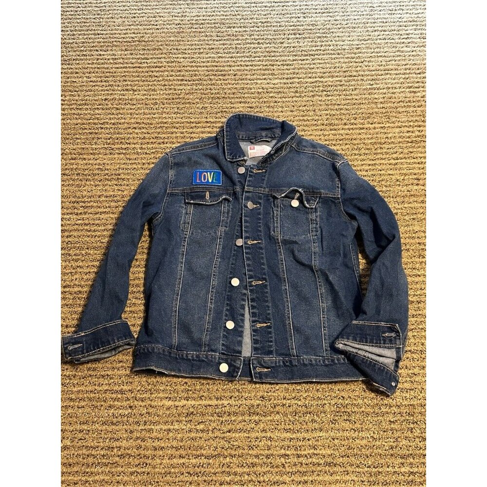 Parade Love Jean Jacket Pride Denim Long sleeve Jean Blue LOVE Size MD Rainbow